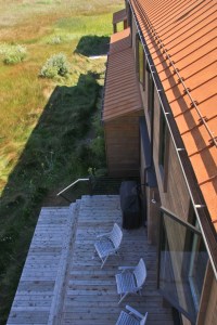 View of deck and wetlands from roof